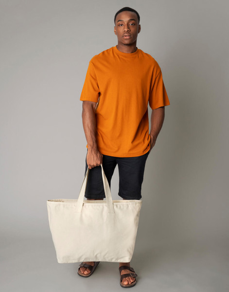Oversized Heavy Duty Canvas Tote Bag - Black / ONE SIZE