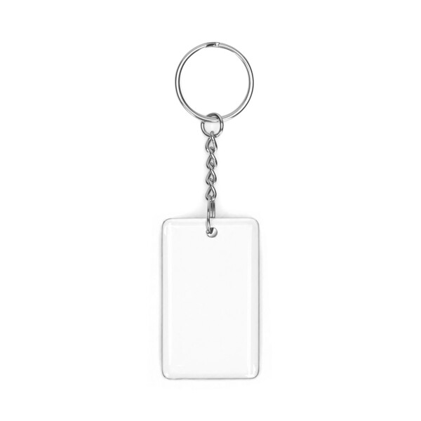 Rectangle Pre-programmed NFC keyring with doming - K1 ring / Tissue paper wrapping / Read-only