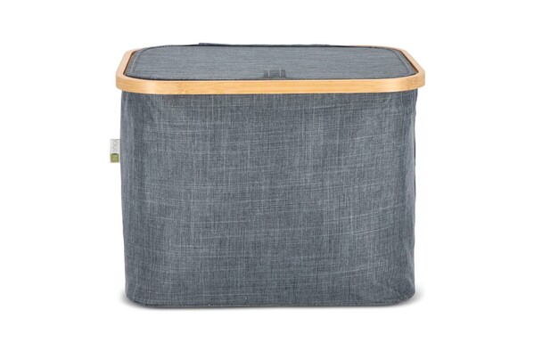 InSideOut folding basket with lid Sogne 40.5 x 33 x 30cm rPET - Dark Grey