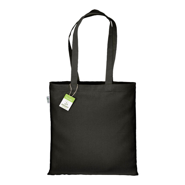 220/G M2 Organic Cotton Shopping Bag, Long Hanles - Black