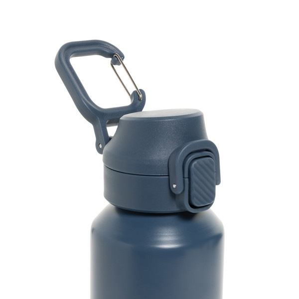 Bouteille de sport  600ML en acier recyclé RCS Via - Bleu Marine