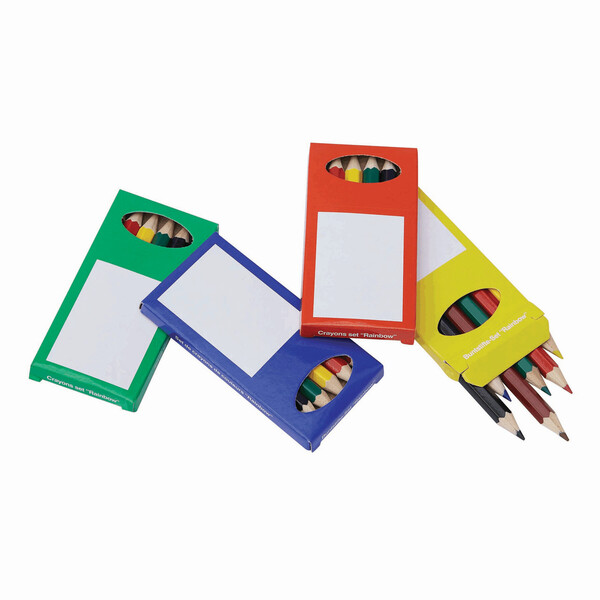Set of 6 coloured pencils, assorted 4 colours RAINBOW