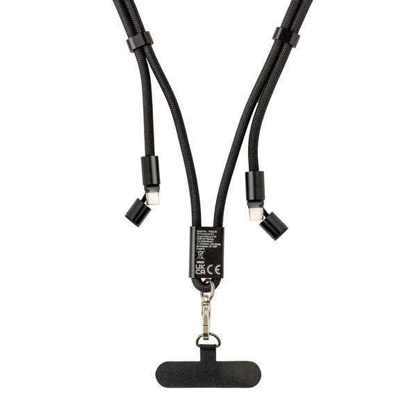 LoopAmp RCS RPET adjustable 160 cm phone cord with 60W cable