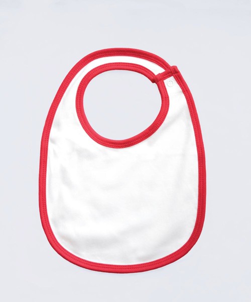 Single Layer Bib - White / Red / ONE SIZE