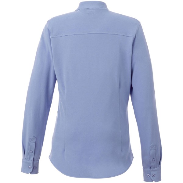 Camisa de manga larga de punto piqué para mujer "Bigelow" - Azul Claro / XL