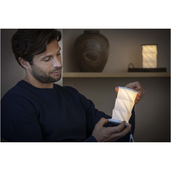 Celestia – klappbare Tischlampe aus recyceltem Kunststoff - weiss