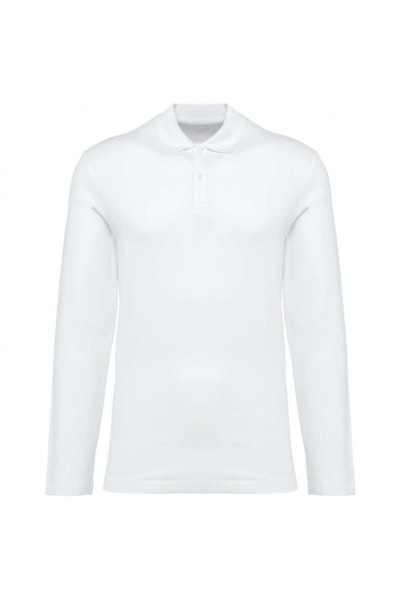 Muška polo majica dugih rukava Supima® - Bijela / M