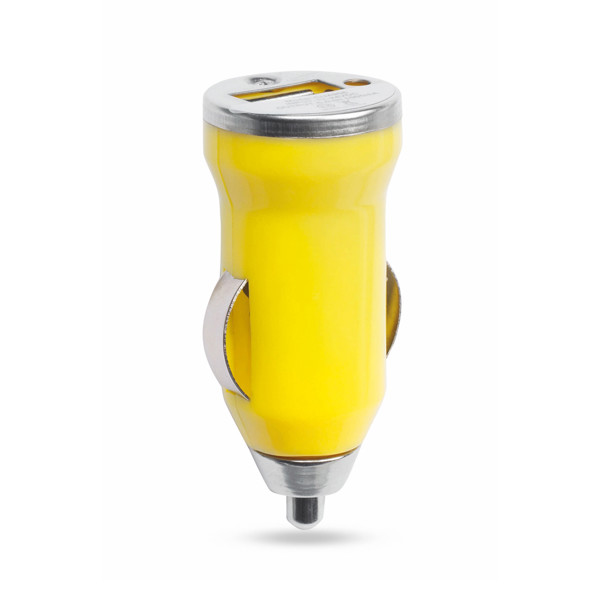Cargador Coche USB Hikal - Amarillo