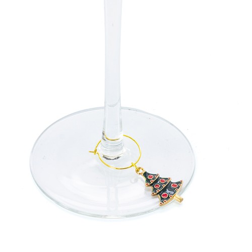 SET OF 6 CHRISTMAS GLASS-MARKER RINGS "BRINDIS"