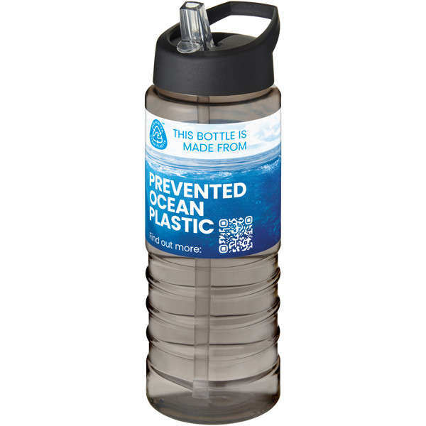 H2O Active® Eco Treble 750 ml spout lid sport bottle - Charcoal / Black