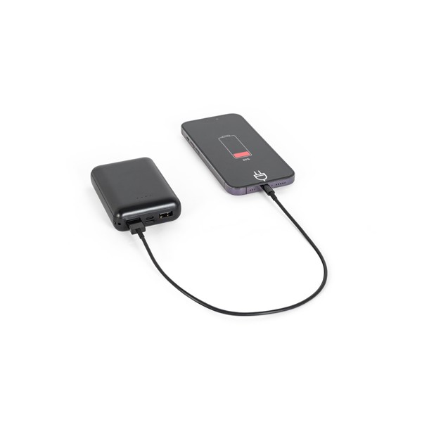 LEAKEY 10. Powerbanka 10 000 mAh ve recyklovaného ABS (100% rABS) - Černá