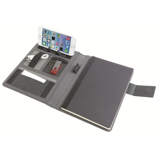 Melange Fabric Notebook And Tech Organiser With Ruled Notebook Included (A5)