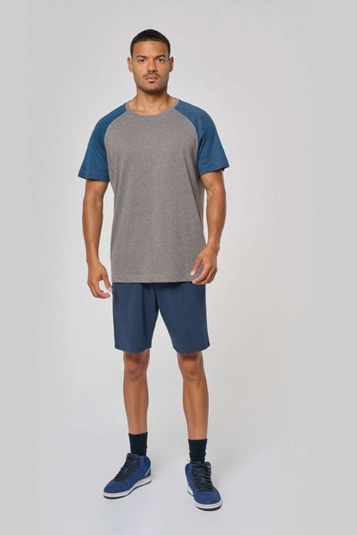 Dvobojna sportska majica kratkih rukava za odrasle - Grey / Royal Blue / 3XL
