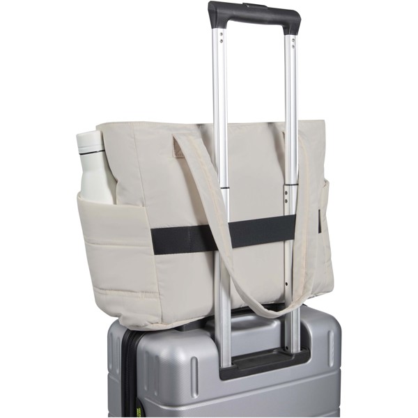 Puffer 15,6" GRS gerecycleerde laptopdraagtas 18L - Zandsteen