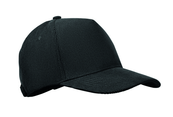Corduroy 5 panel baseball cap Wale - Black