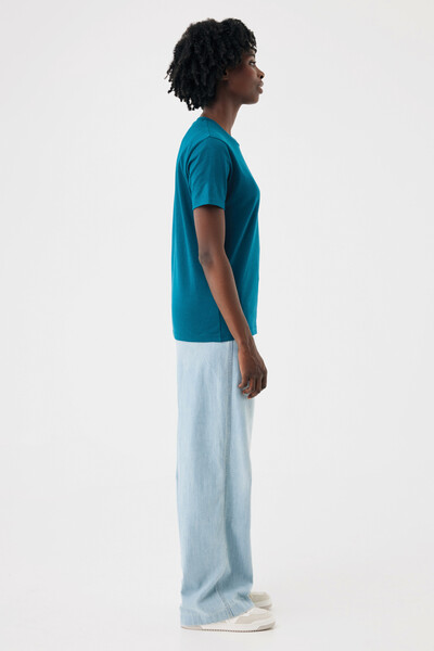 Lehké tričko IQONIQ Sierra z recykl. bavlny - Dark Teal / XS
