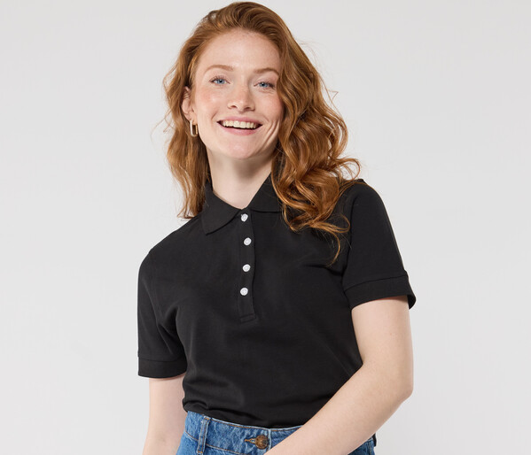 Polo femme boutons contrastés - NAVY / RED / S