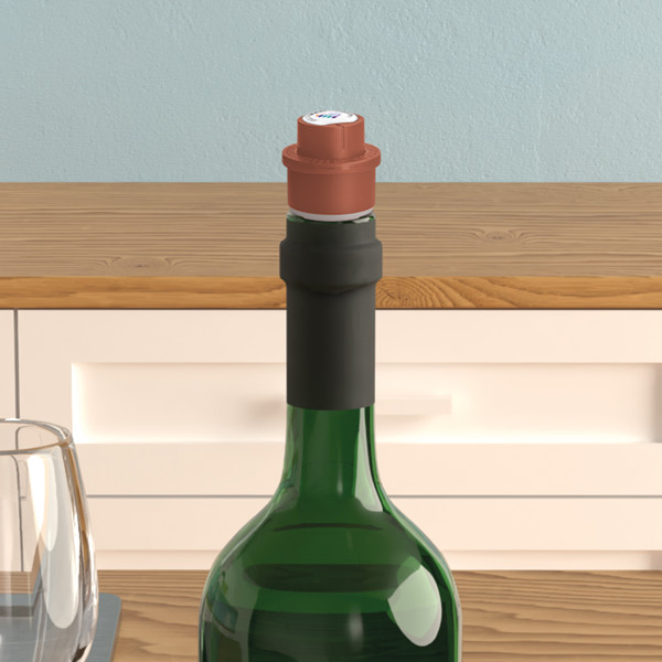 BOUCHON DE BOUTEILLE AVEC POMPE VIDE D'AIR, POMPE A VIN - Noir