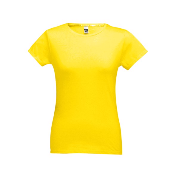 THC SOFIA. Women's fitted short sleeve cotton T-shirt - Yellow / S