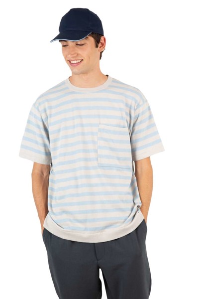 Sandwich Peak Cap - 5 Panels - White / Navy