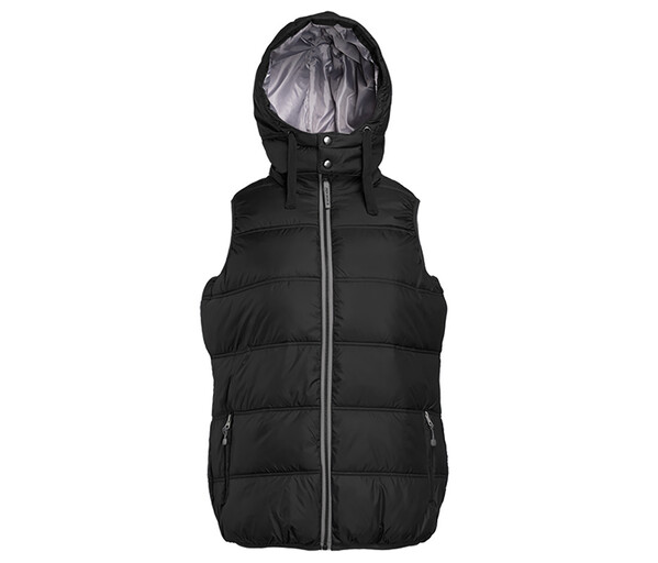 Bodywarmer doudoune femme avec capuche - BLACK / GREY / XXL