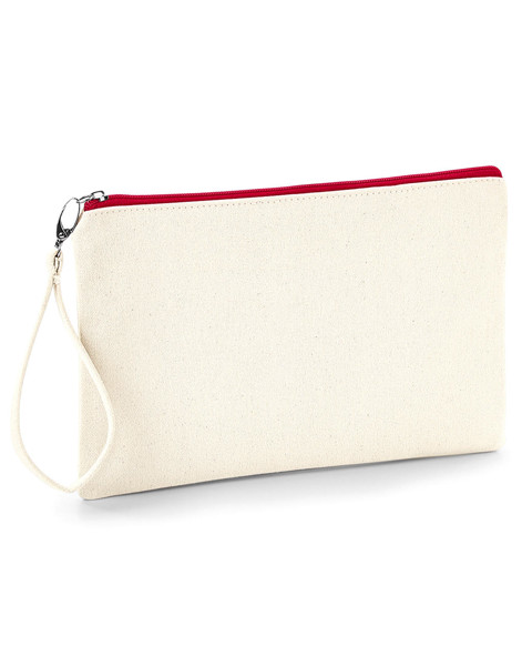 Canvas Wristlet Pouch - Natural / Navy / ONE SIZE
