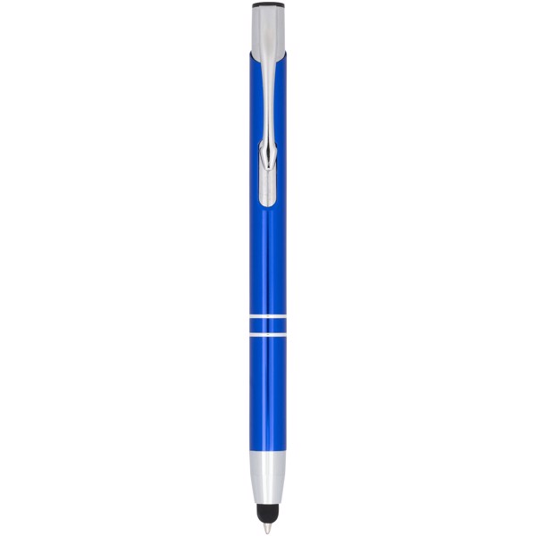 Penna a sfera metallica con stylus Moneta (inchiostro blu) - Blu royal