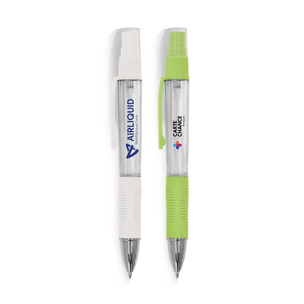 STYLO BILLE AVEC VAPORISATEUR VIDE - Blanc