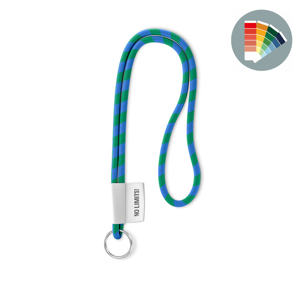 Lanyard cordon en polyester 2 tons avec étiquette en quadrichromie - PMS personnel / PMS personnel / Anneau crochet