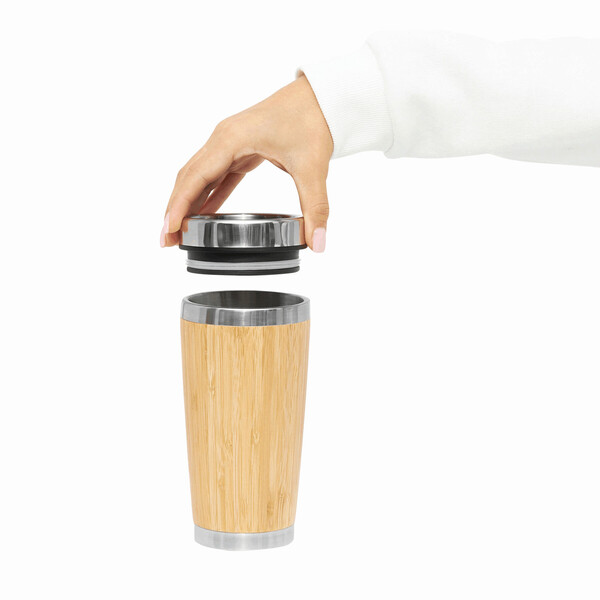 Insulated Travel Mug Bamboo Drink