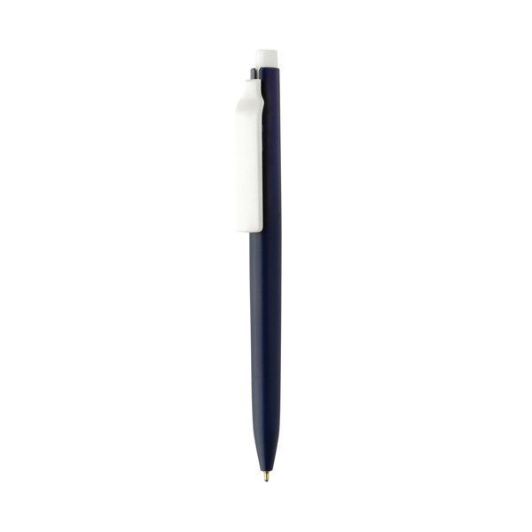 Stylo avec encre ultra glissante en ABS recyclé GRS Vibe - Bleu Marine / Blanc