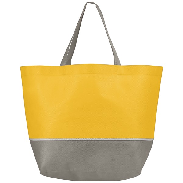 London - Shopping Tote Bag with Grey Trim - Yellow / Silkscreen