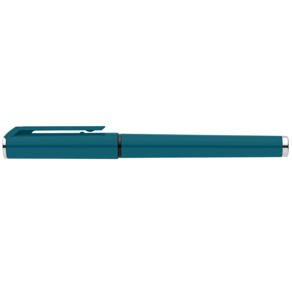 Islander Recycled Plastic Monochrome Gel Grip Pen - Teal / Silkscreen