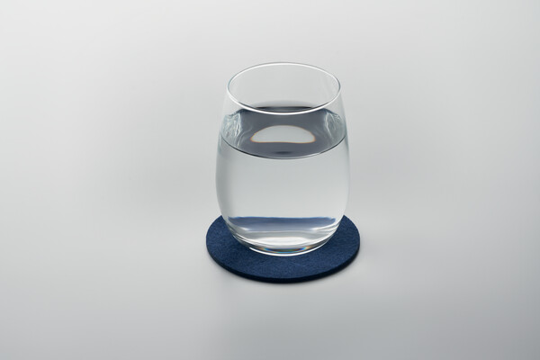 Sous-verre rond en feutre RPET Feltster - Bleu
