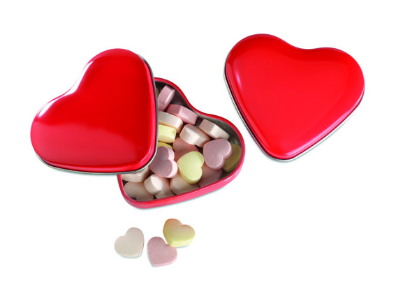 Lovemint heart tin box, 24g candies - Red