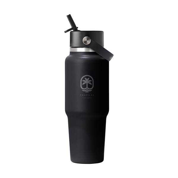 Hydro Flask Wide Mouth Travel Bottle with Flex Straw Cap 946 ml bouteille d'eau - noir