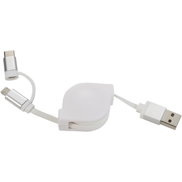 Triple 3-in-1 charging cable - White