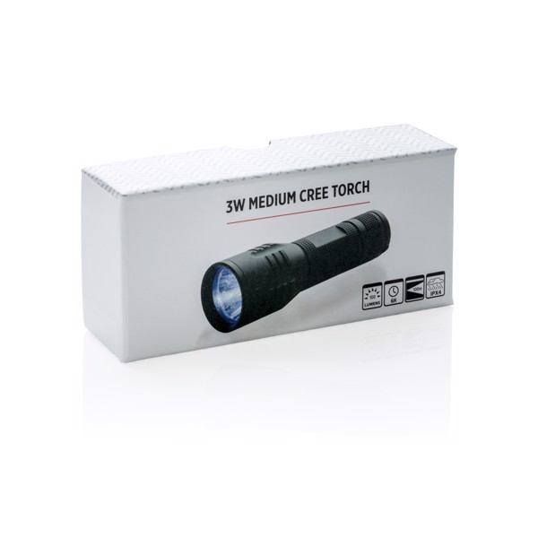 3W medium CREE torch - Black