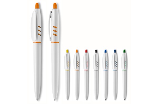 Ball pen S30 hardcolour - White / Dark blue