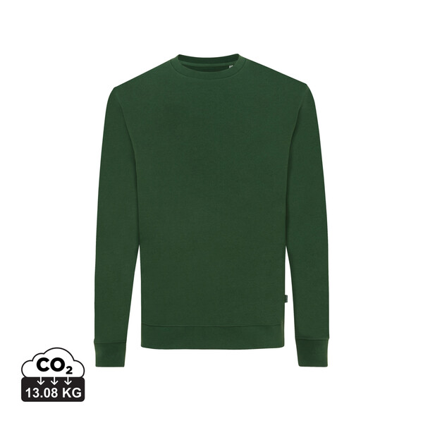 Sweater à col rond en coton recyclé IQONIQ Zion - Forest Green / XXL