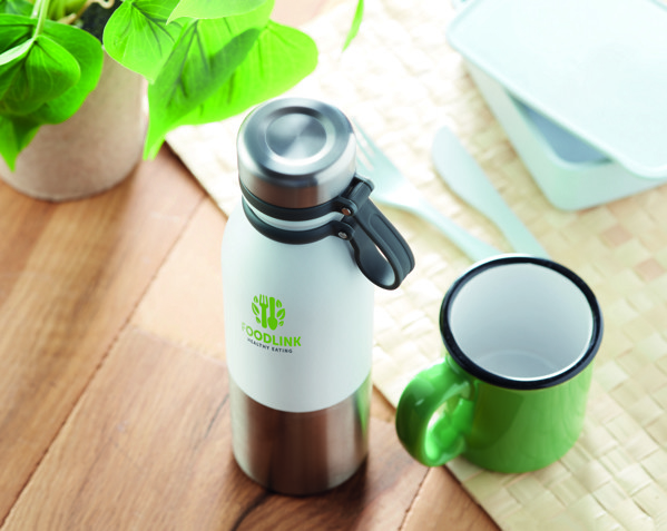 Termo de parede dupla 600ml Iceland - Branco