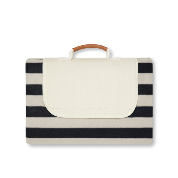 Vinga Alba picnic blanket 200x150cm, 54% rPET fleece - Black