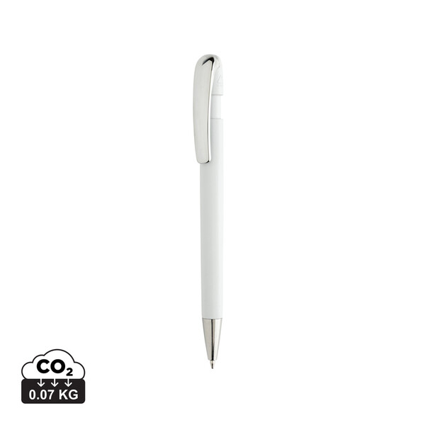 Glide GRS certified R-ABS Metal Clip Pen - White