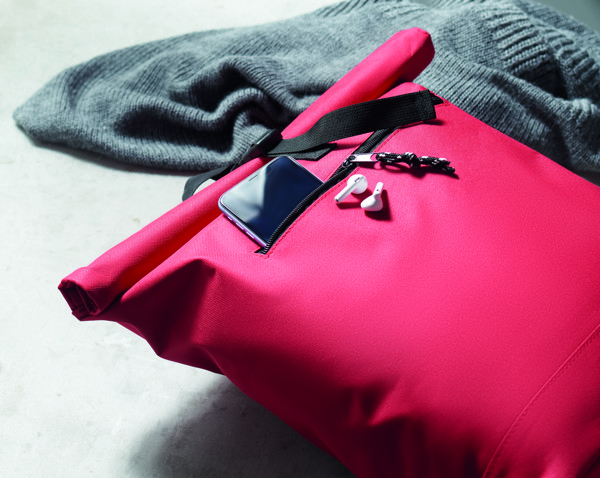 Zaino rolltop in poliestere Irea - Rosso