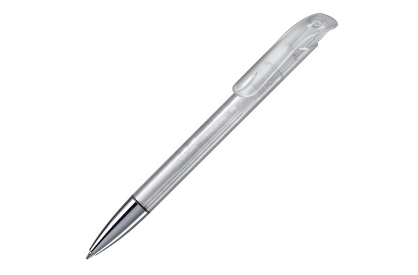Stylo bille Atlas transparent et pointe métal - Transparent / Blanc