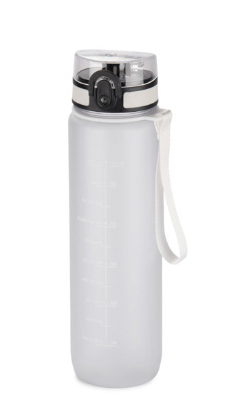 Motivational water bottle 1000 ml MOTIVA - white