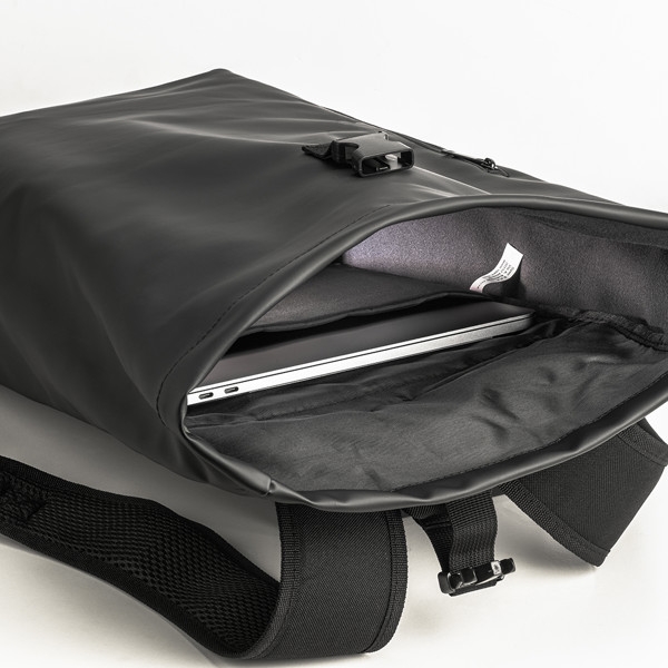 Pu Laptop Backpack (15). - Black