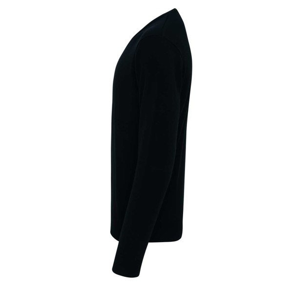 'Essential' Acrylic Men's V-Neck Sweater - Black / L