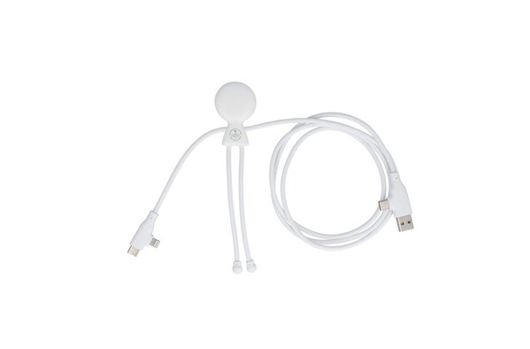 Câble de charge multi-ports Xoopar Mr. Bio Long 60 W PD – 1.2 mètre - Blanc