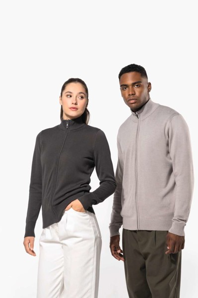 Men's Full Zip Cardigan - Grey Melange / S